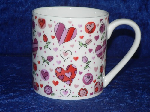 Hearts pint bone china mug - hearts,